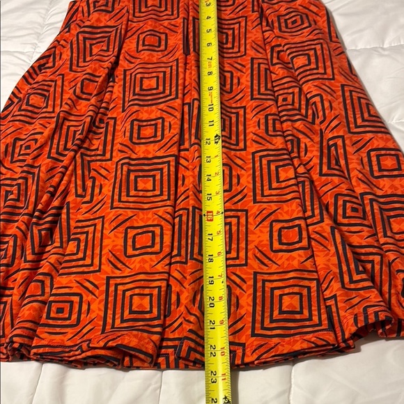 LuLaRoe Madison Orange A-line Pleated Knee-length Skirt size XS - Picture 4 of 8